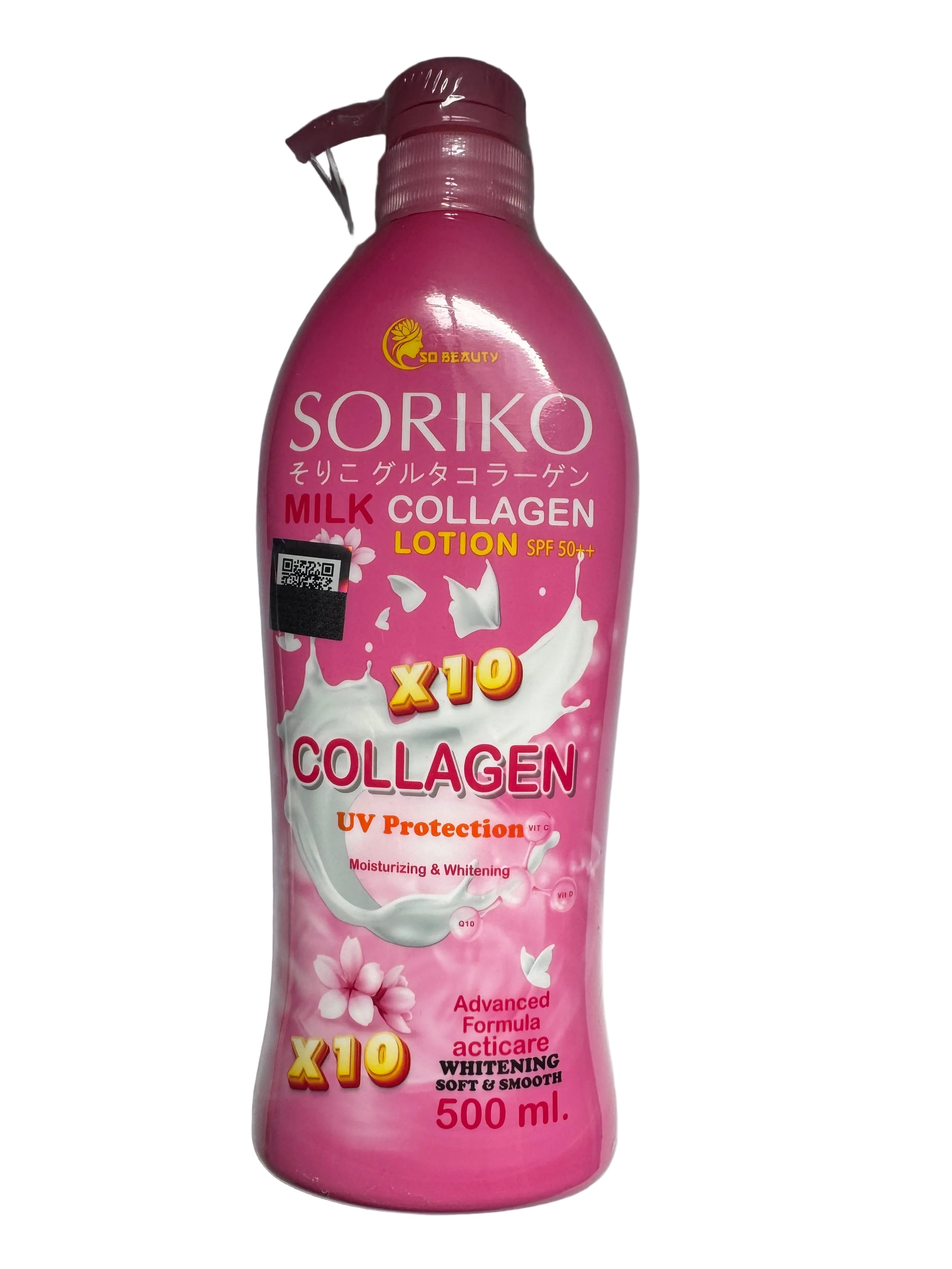 Soriko Milk Collagen Lotion – Thai body lotion with milk protein and collagen for firm, hydrated, glowing skin

