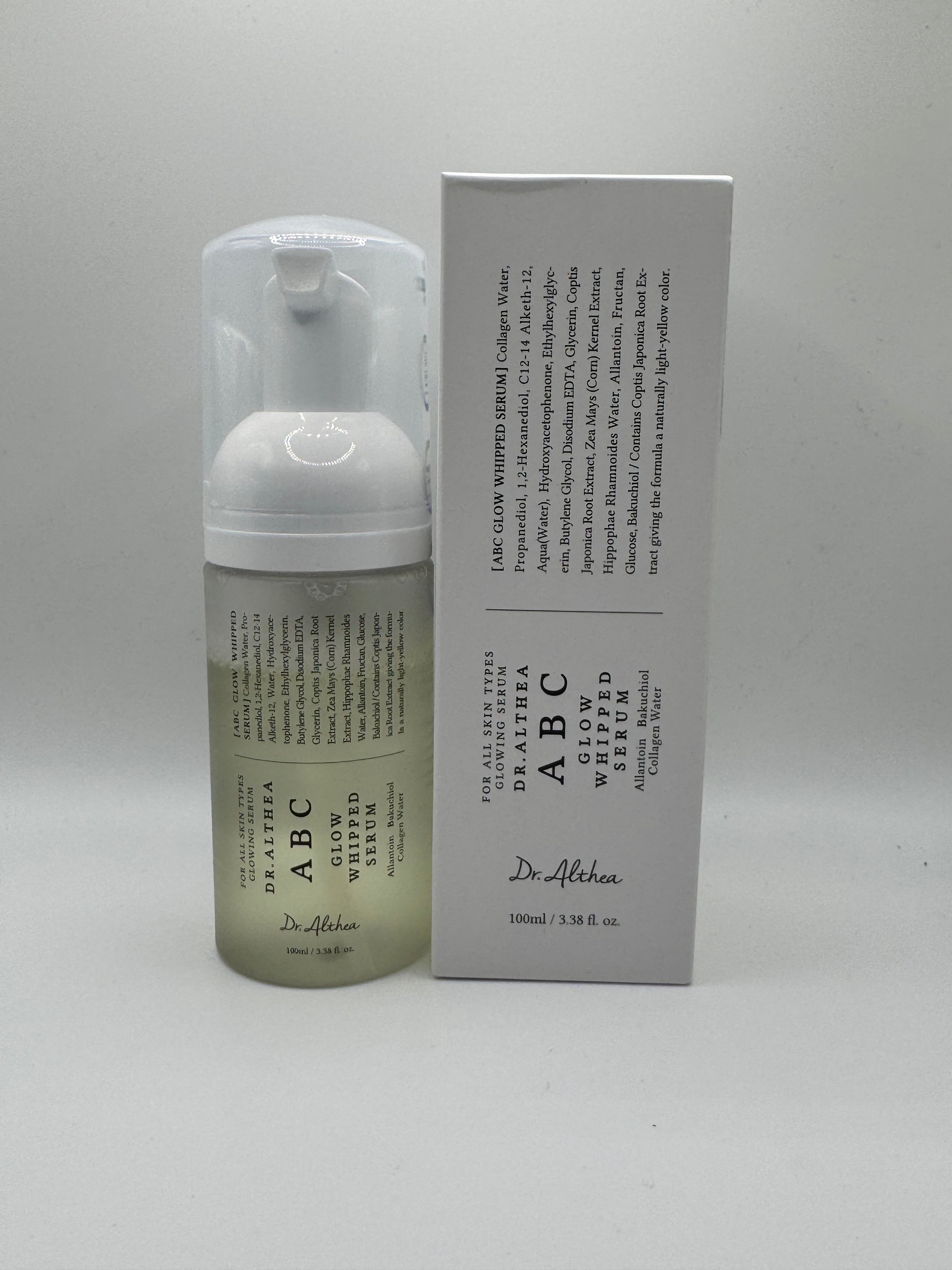 Dr. Althea ABC glow whipped serum boc and bottle