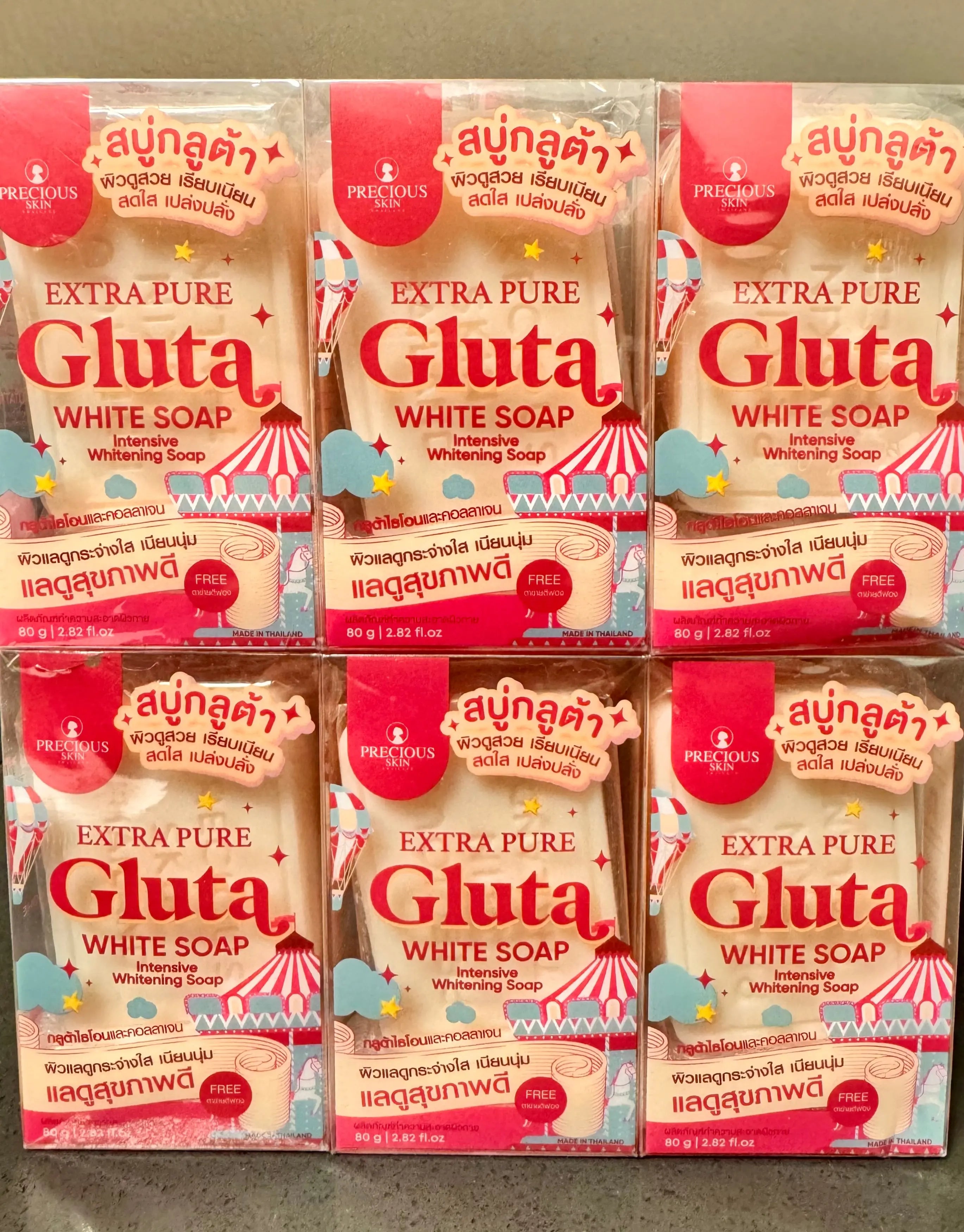 Precious Skin Extra Pure Gluta White Soap 6 pack Thai brightening bars