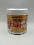 Abutine 3C3 Cream white jar with a white screw-top lid and gold label showing German text and facial treatment images.