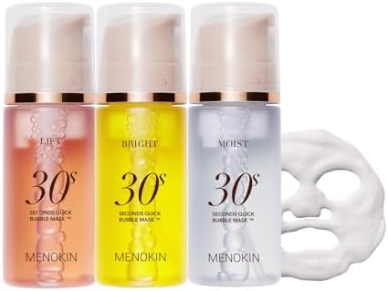 Menokin 30 Seconds Quick Bubble Mask before and after results - K-beauty Korean face mask