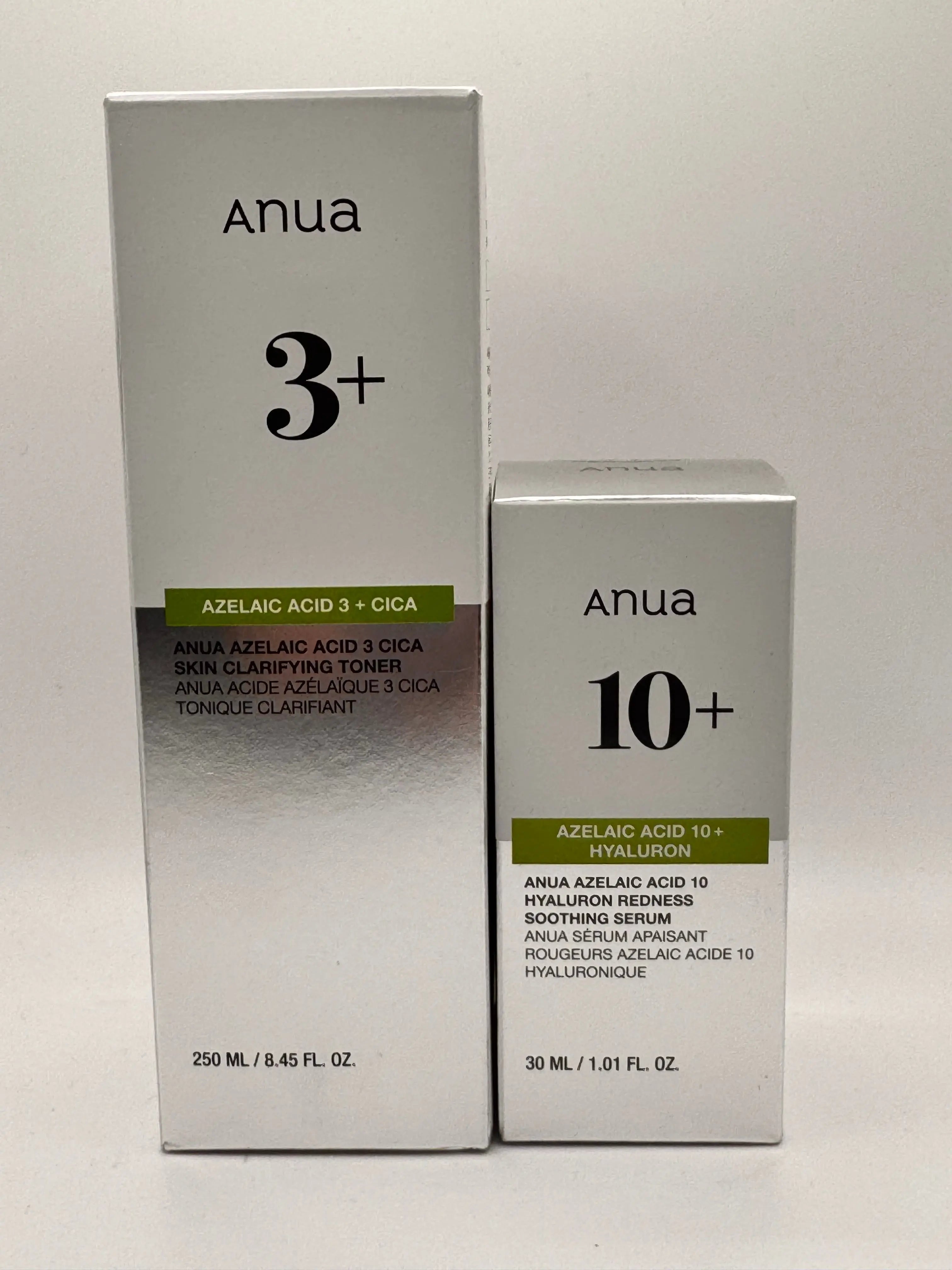 Anua Azelaic Acid Skincare Bundle – Azelaic Acid + Cica Clarifying Toner and Serum