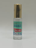 Poy Sian Pim Saen Balm Oil clear bottle with green Thai label and gold-colored cap, front view.