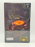 Jennie Moon Coffee Real Select Plus instant latte coffee mix, black and gold box containing 10 sachets.