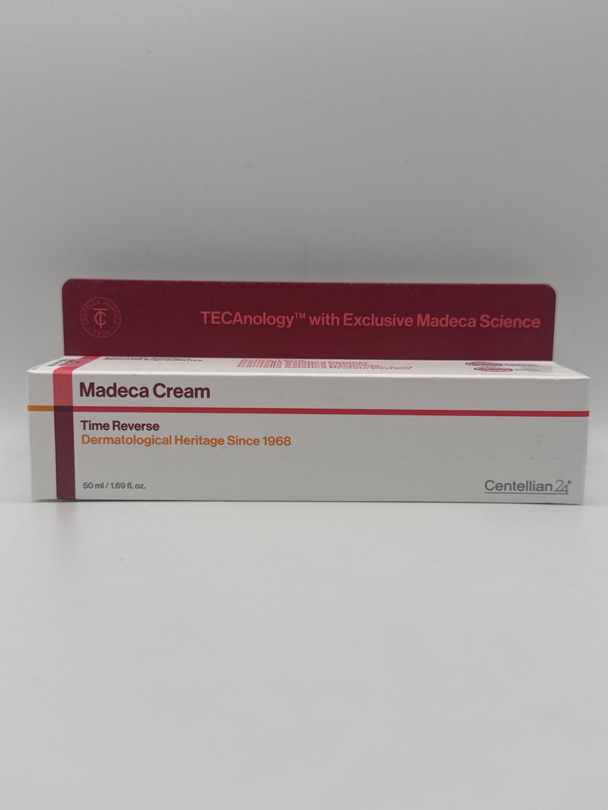 Centellian 24 Madeca Cream Time Reverse 50 ml white-and-red box, front view.