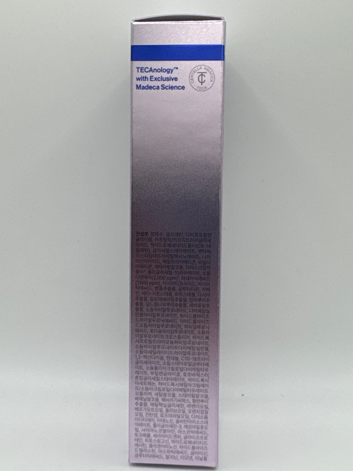 Centellian 24 Expert Madeca Cream Active Renew PDRN silver tube with blue accents and silver cap, front view.