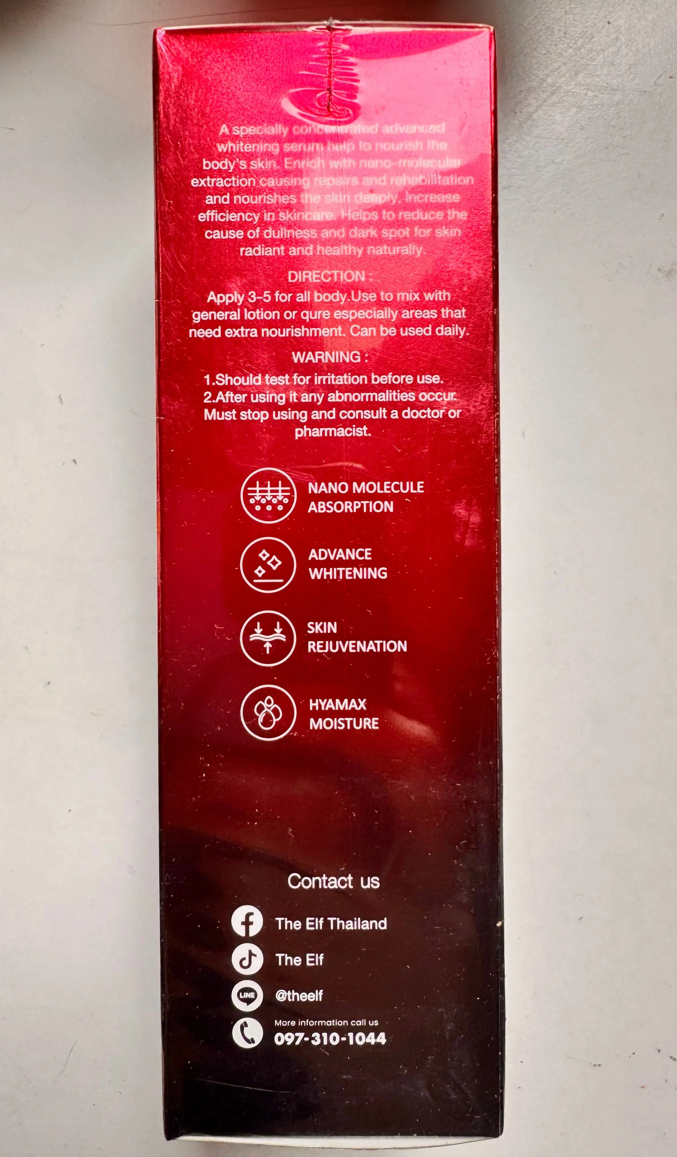The Elf Nano White Dose ingredients Swiss extracts arbutin and niacinamide