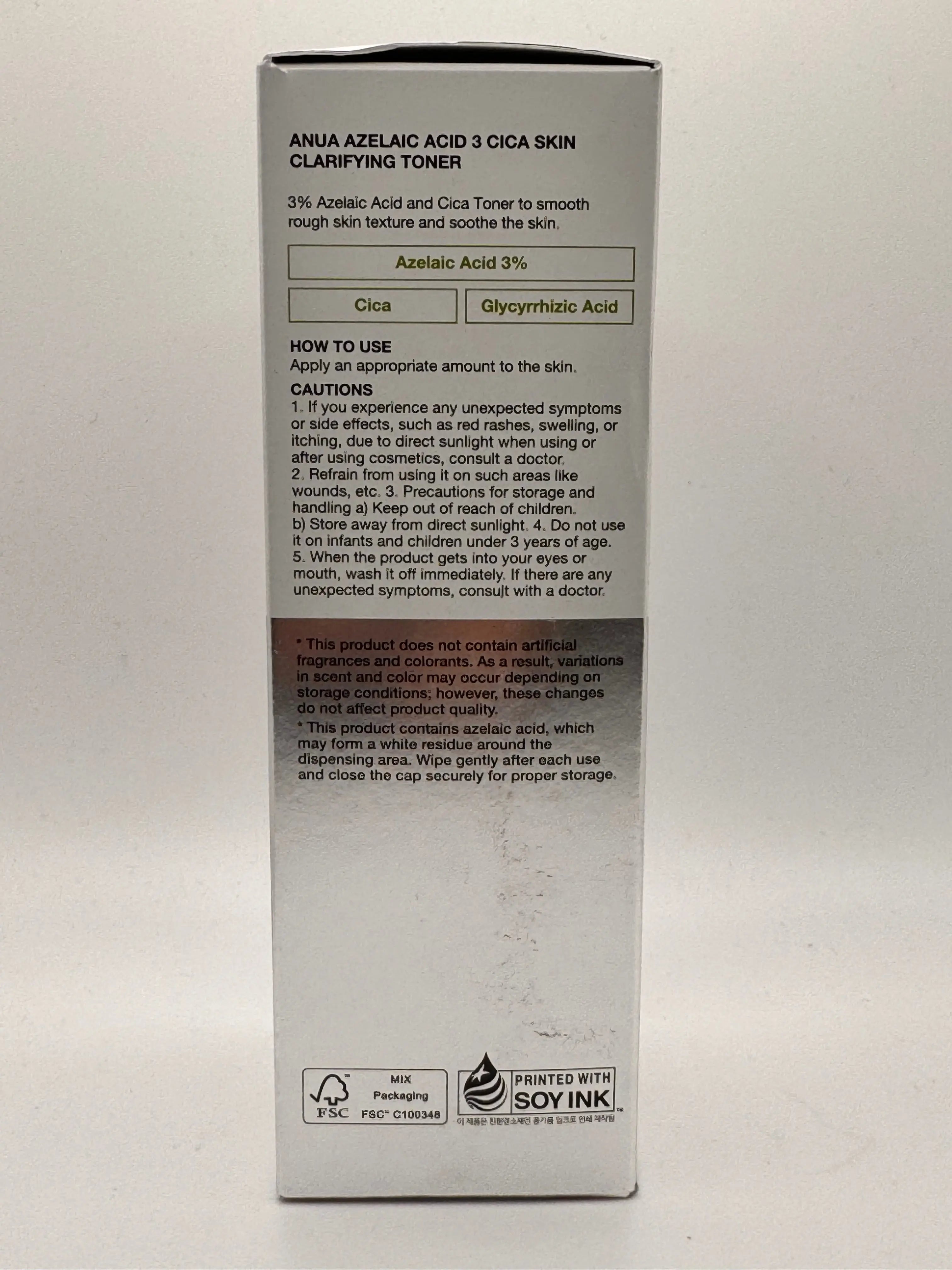 Anua Azelaic Acid + Cica Clarifying Toner Anua