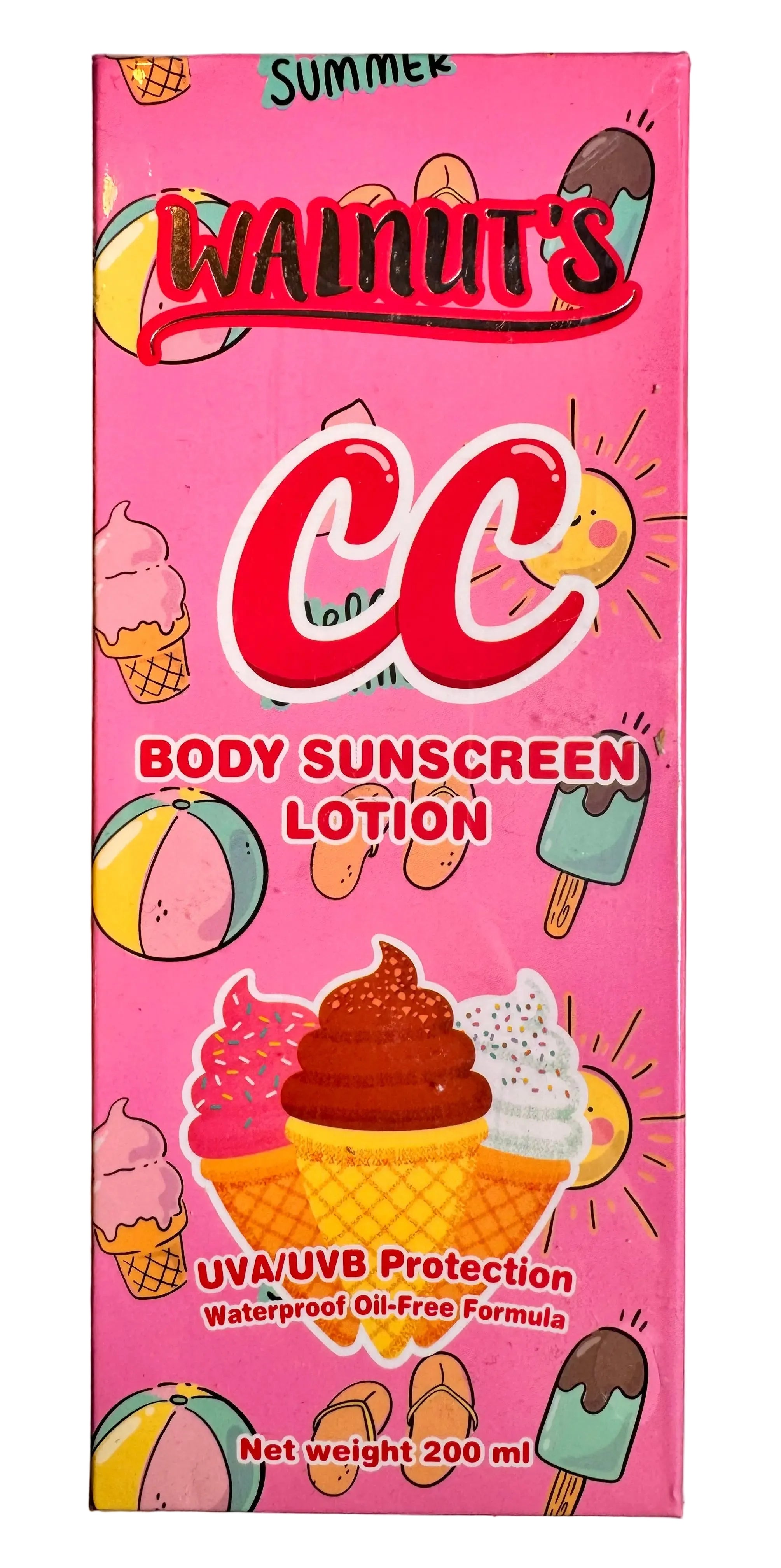 Walnuts CC Body Sunscreen Lotion SPF50 PA+++ Thai tone-up sunscreen with arbutin