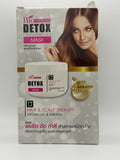 Bio Woman Detox Treatment Hair Mask box featuring a long-haired model, a treatment jar illustration, and argan oil and keratin labeling.