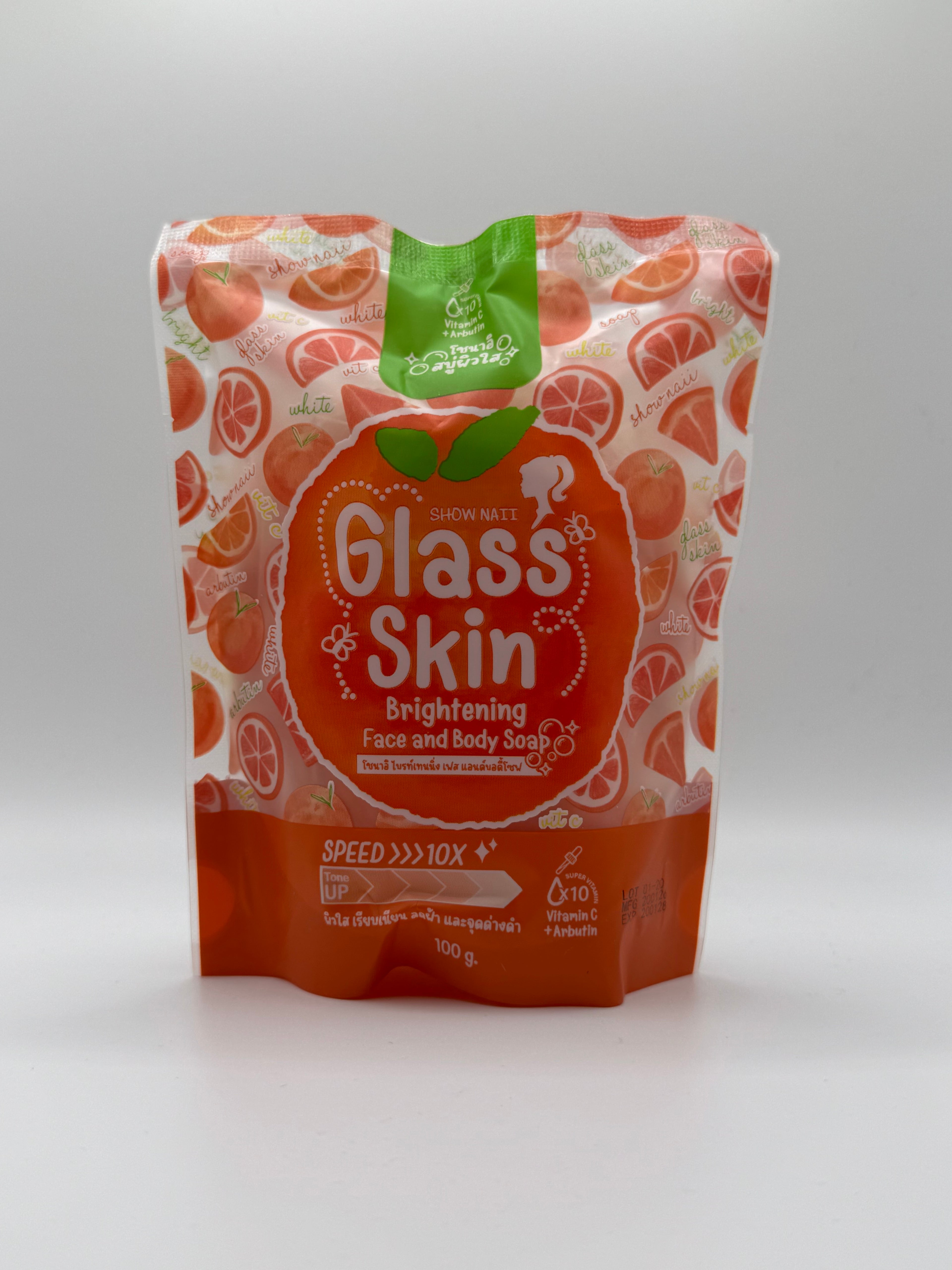 Show Naii Glass Skin Brightening Face and Body Soap – Thai beauty bar with Glutathione and Alpha Arbutin for radiant glass skin
