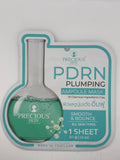 Front photo: Precious Skin PDRN Plumping Ampoule Mask white and teal pouch with a flask illustration, containing one 30 g sheet mask.