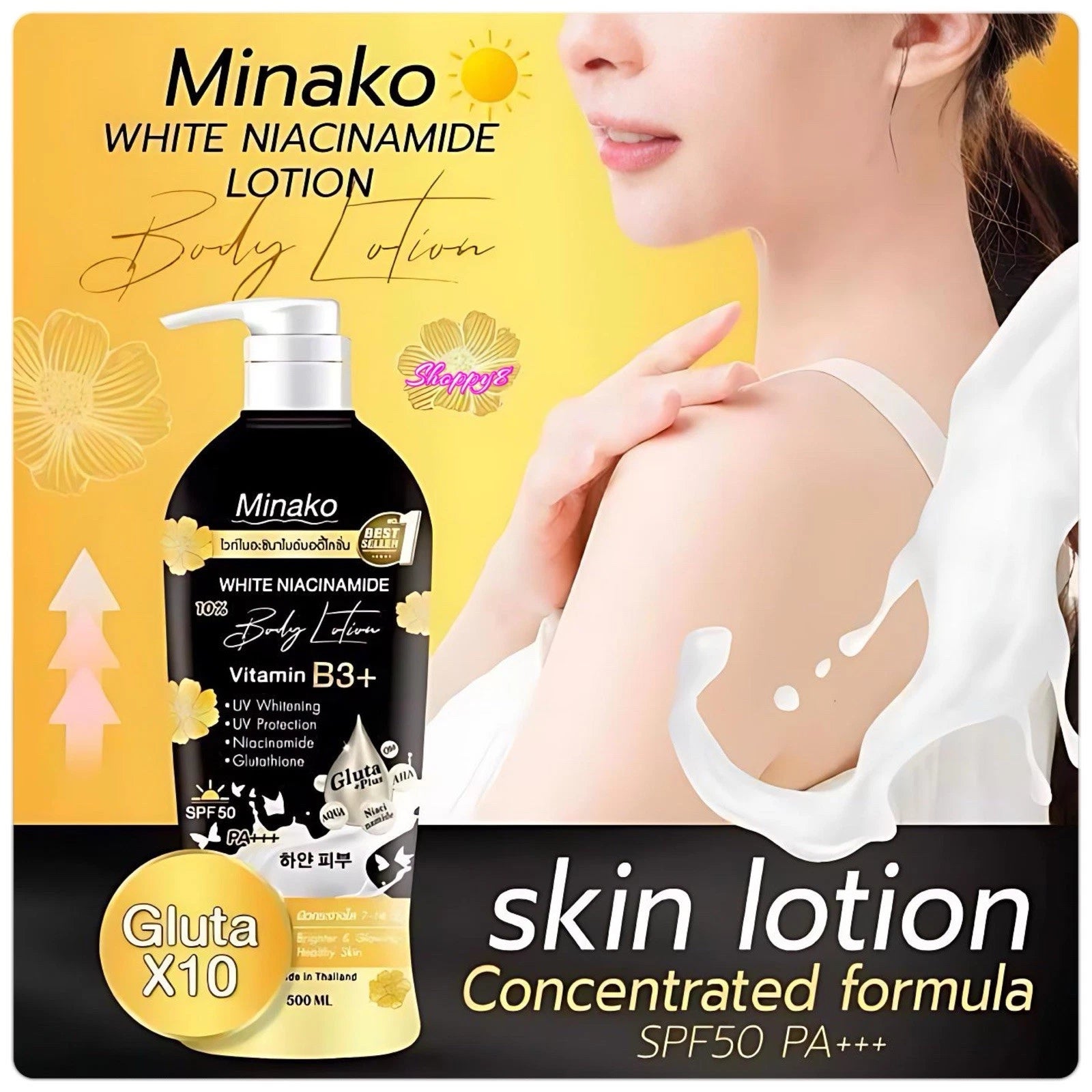 Minako Niacinamide Glutathione Body Lotion SPF 50